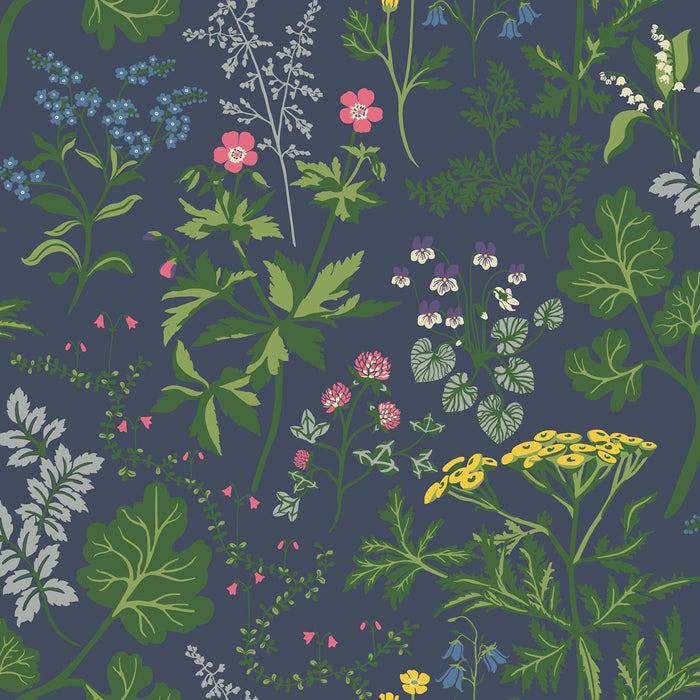 Lillian Wallpaper - Gold Blue