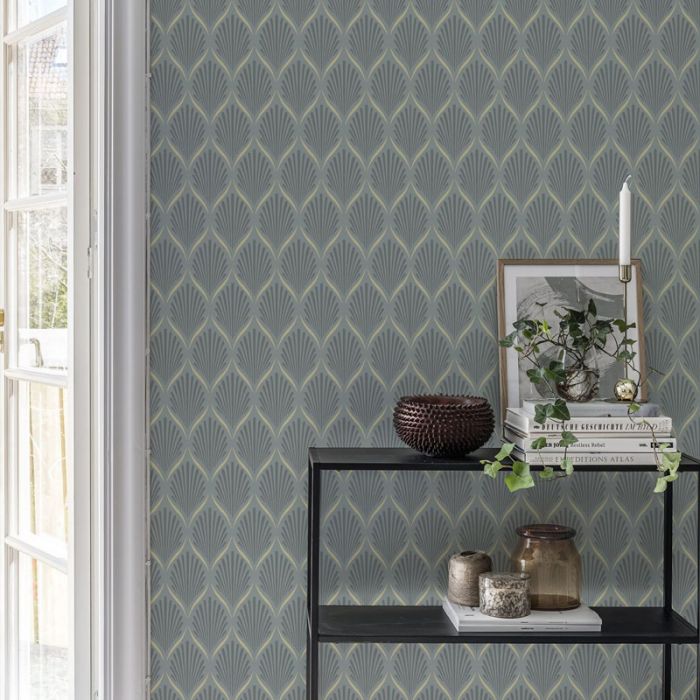 Lilly Geometric Wallpaper - Blue - Discontinuing