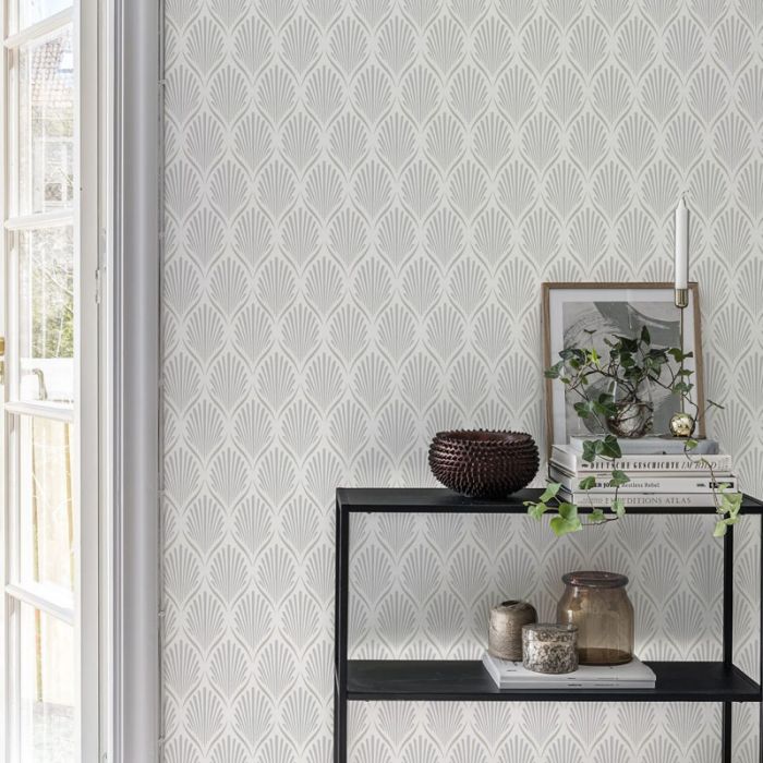 Lilly Geometric Wallpaper - White - Disontinuing