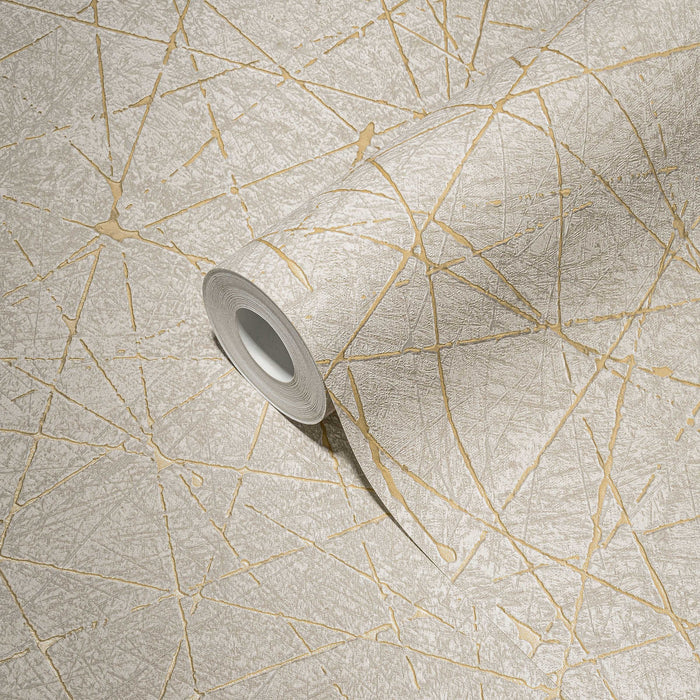 Linear Web - Geometric Wallpaper - Pearl