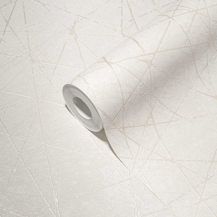 Linear Web - Geometric Wallpaper - White
