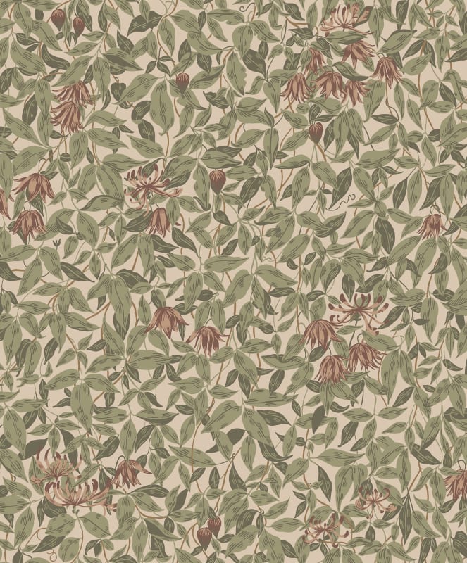 Linnea Garden Wallpaper - Burgundy