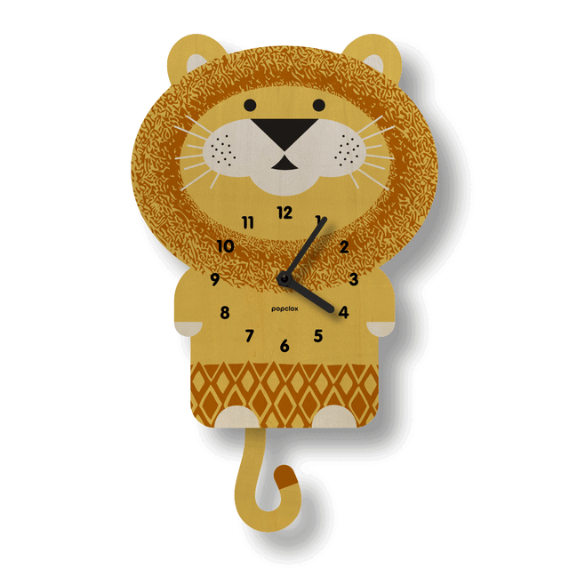 Lion Pendulum Clock - Wood