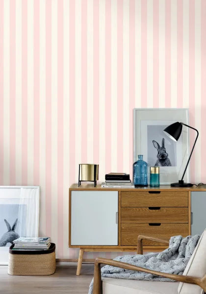 Little Lines Wallpaper - Rose Pale