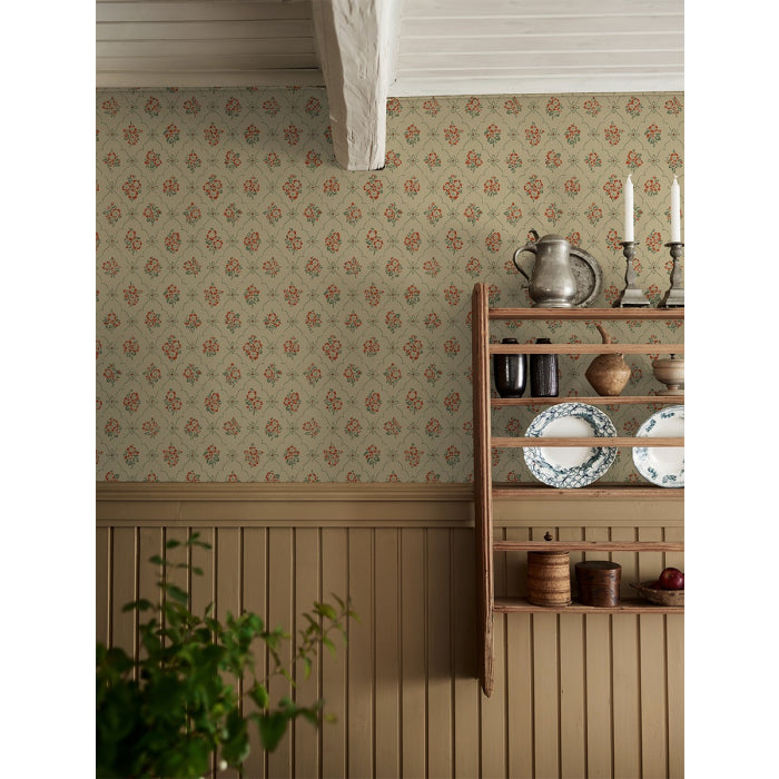 Lovisa Wallpaper - Beige Red