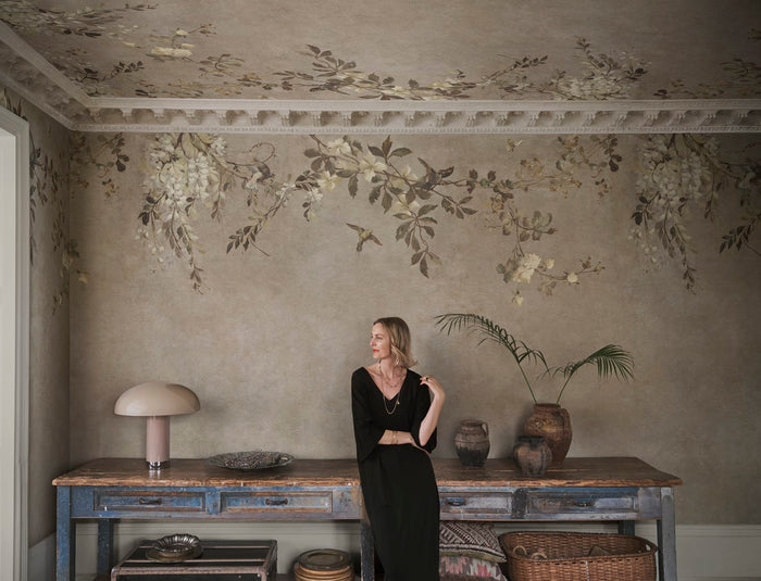 Luca Rectangle – Beige – Custom sized wallpaper mural (per m²)