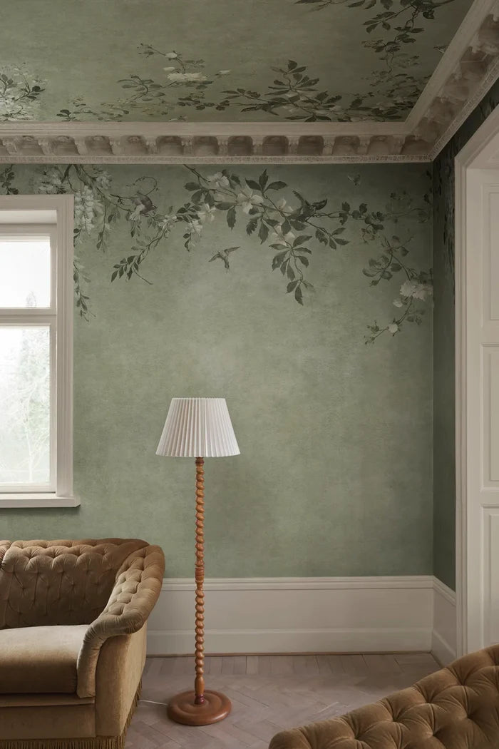 Luca Rectangle – Sage Green – custom sized wallpaper mural (per m²)