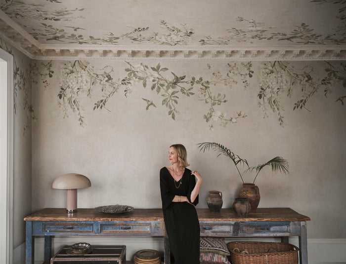 Luca Rectangle – Sand – Custom sized wallpaper mural (per m²)