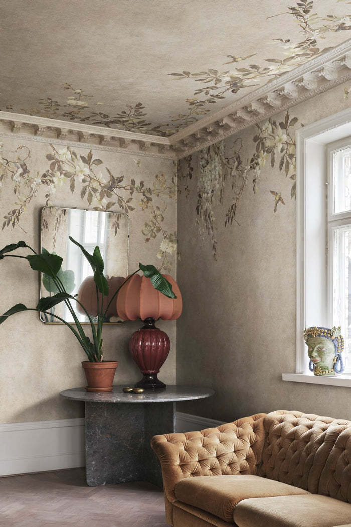 Luca Square – Beige – custom sized wallpaper mural (per m²)
