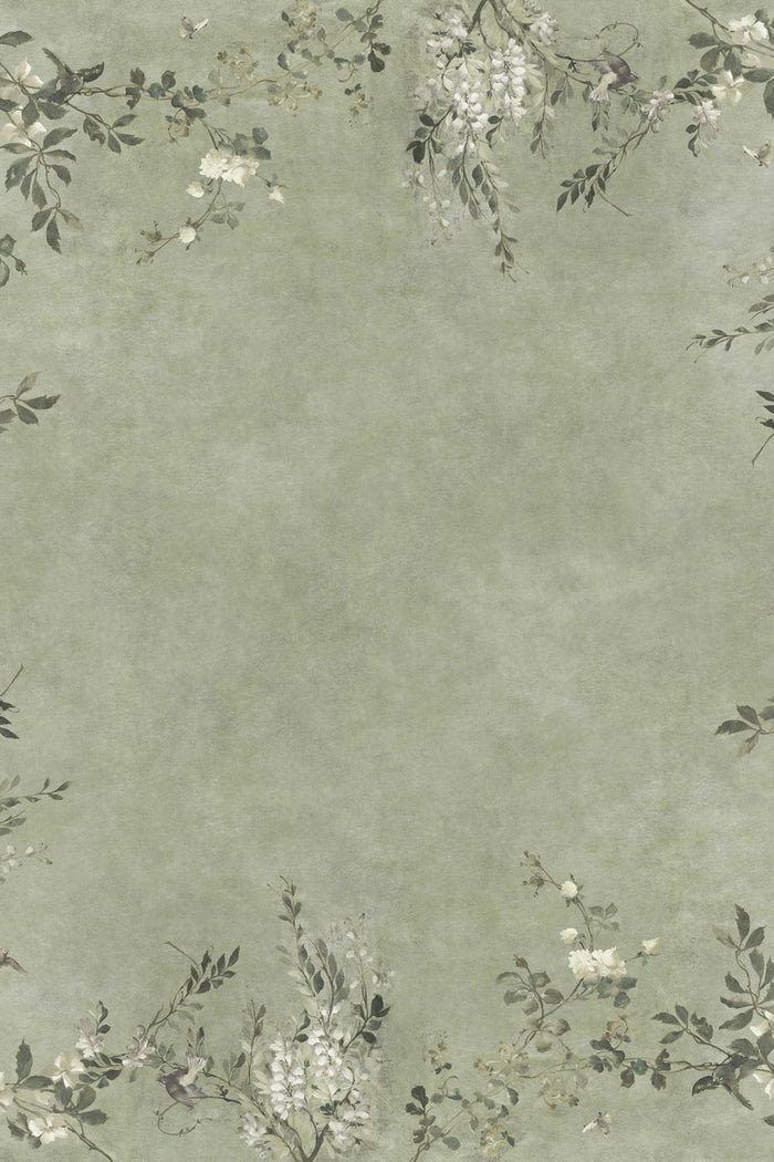 Luca Square – Sage Green – Custom sized wallpaper mural (per m²)