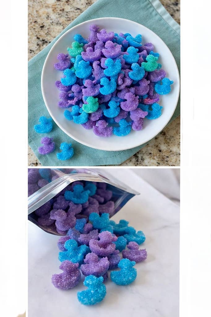 Lucky Duck Horse Sugar Treats - Purple & Blue Mini Ducks
