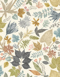 Lush Leaves Wallpaper - Ohpopsi - Linen and Fossil