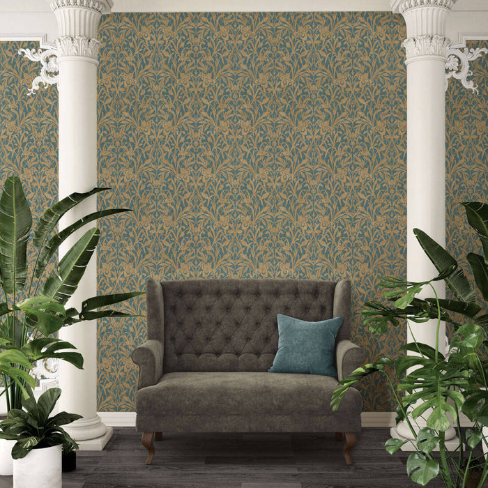 Luxury Floral Damask - Blue - Wide - 24 Rolls Due October