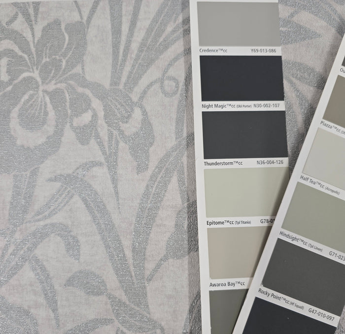 Luxury Floral Damask - Grey/Silver - Wide - 10 Rolls Due October