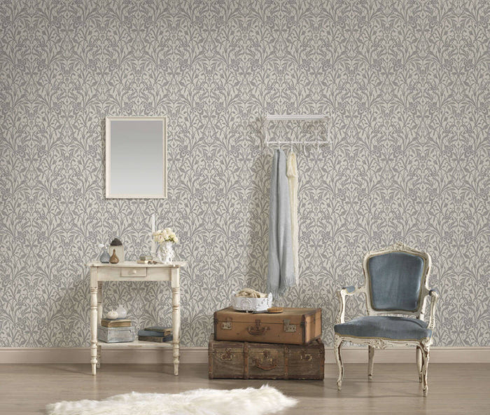 Luxury Floral Damask - White - Wide - 23 Rolls Due October