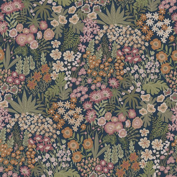Lysandra – Meadow Floral Wallpaper – Navy Multi