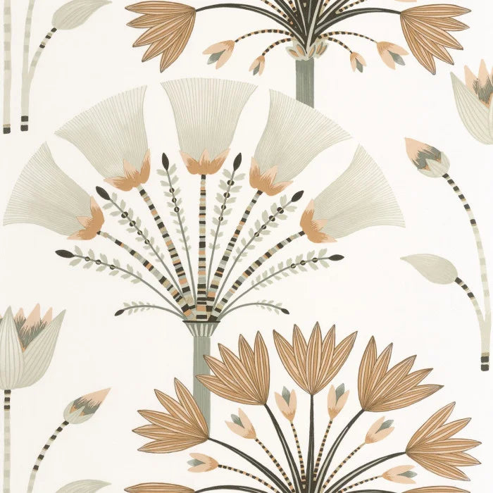 Majestic Wallpaper - Vert amande dore