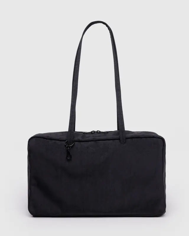 Medium Nylon Bowler Bag - Black