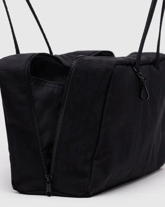 Medium Nylon Bowler Bag - Black