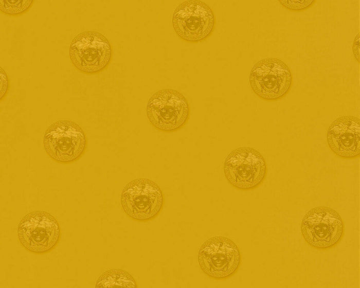 Medusa Heads Wallpaper  - Yellow Gold - Discontinuing