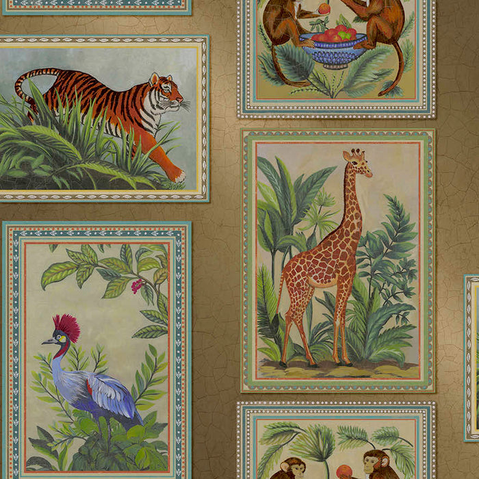 Menagerie – Framed Animal Wallpaper – Gold