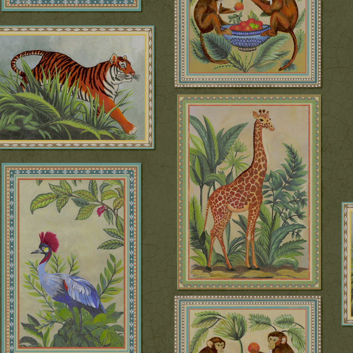 Menagerie – Framed Animal Wallpaper – Green