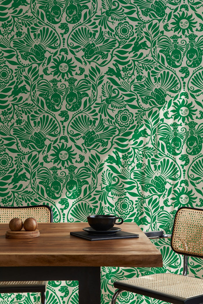 Mermaid Groove - Custom Sized Wallpaper Mural (per m2) - Green