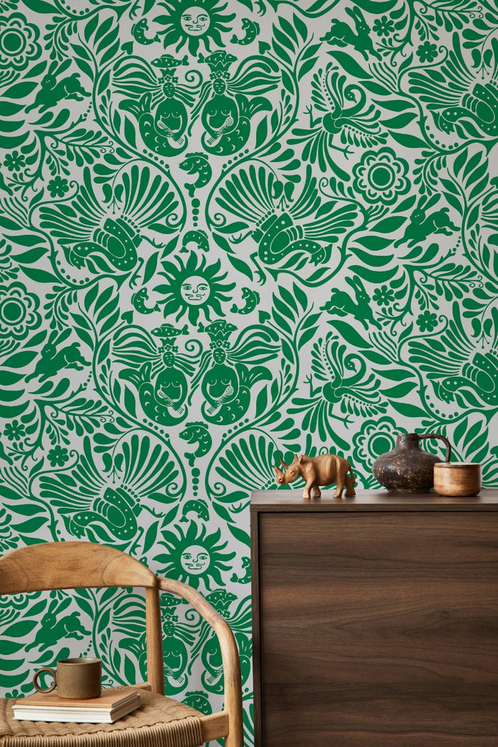 Mermaid Groove - Custom Sized Wallpaper Mural (per m2) - Green