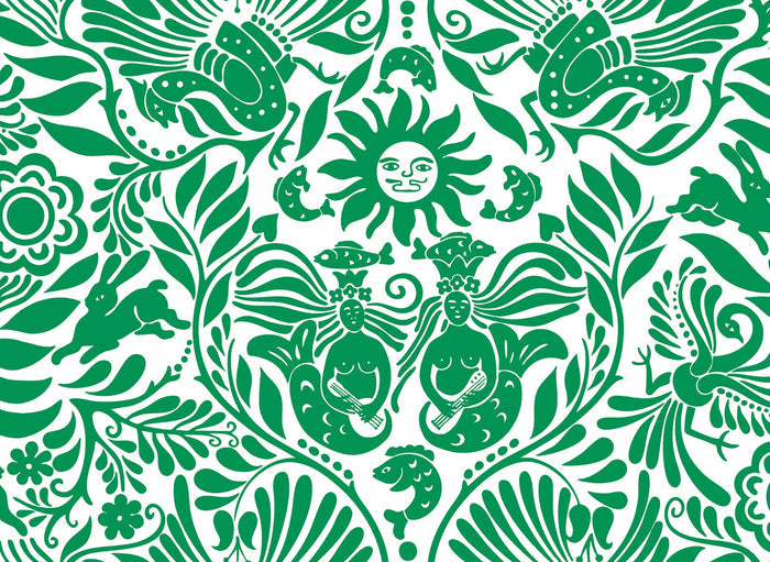 Mermaid Groove - Custom Sized Wallpaper Mural (per m2) - Green
