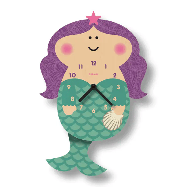 Mermaid Pendulum Clock - Wood