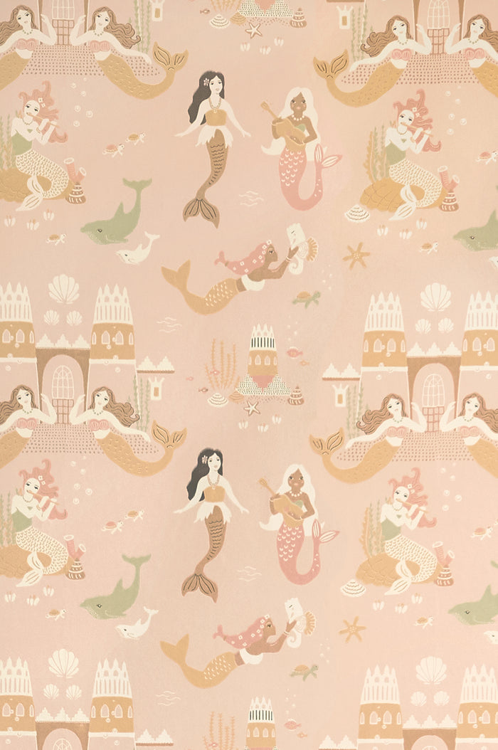 Mermaid Reef Wallpaper - Pink