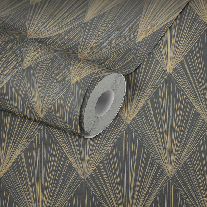Metallic Moments Wallpaper - Black - Discontinuing