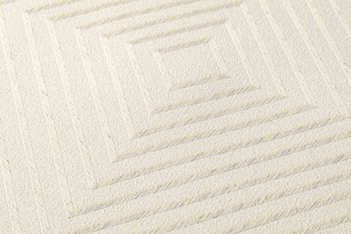 Metropolitan Grid - Abstract Vinyl Wallpaper - Cream