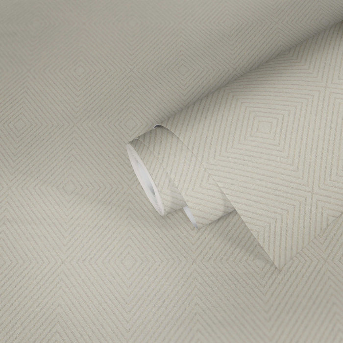 Metropolitan Grid - Abstract Vinyl Wallpaper - Cream