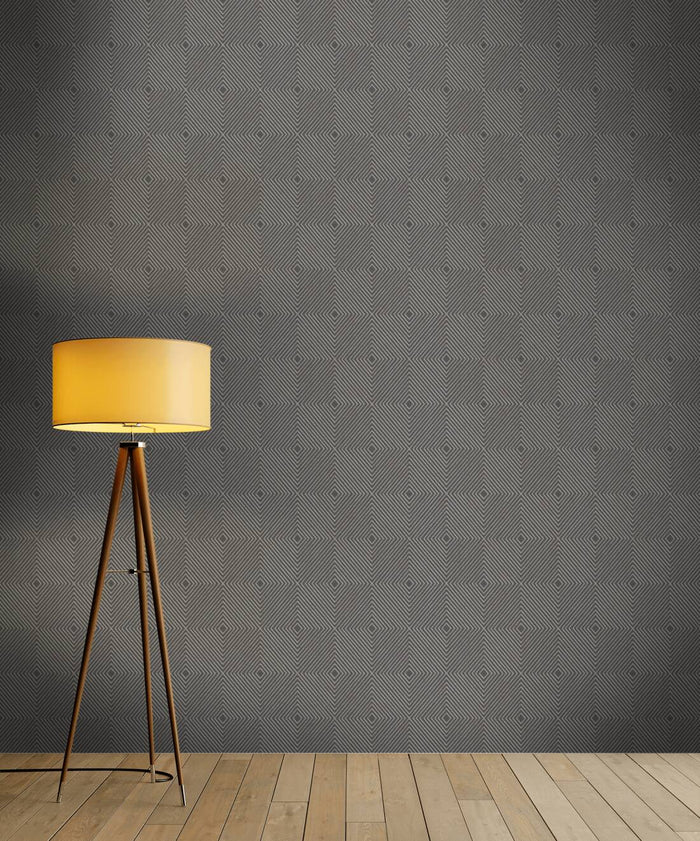 Metropolitan Grid - Abstract Vinyl Wallpaper - Grey
