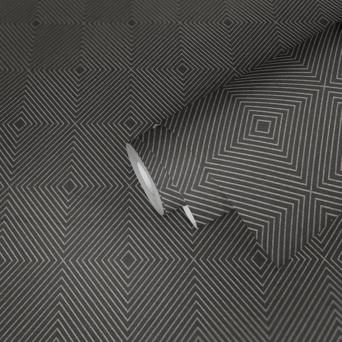 Metropolitan Grid - Abstract Vinyl Wallpaper - Grey