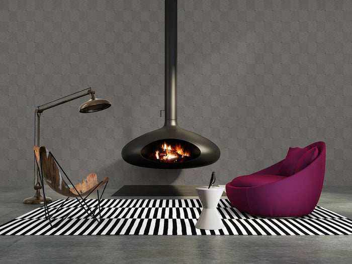 Metropolitan Grid - Abstract Vinyl Wallpaper - Grey