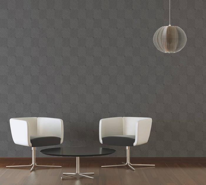 Metropolitan Grid - Abstract Vinyl Wallpaper - Grey