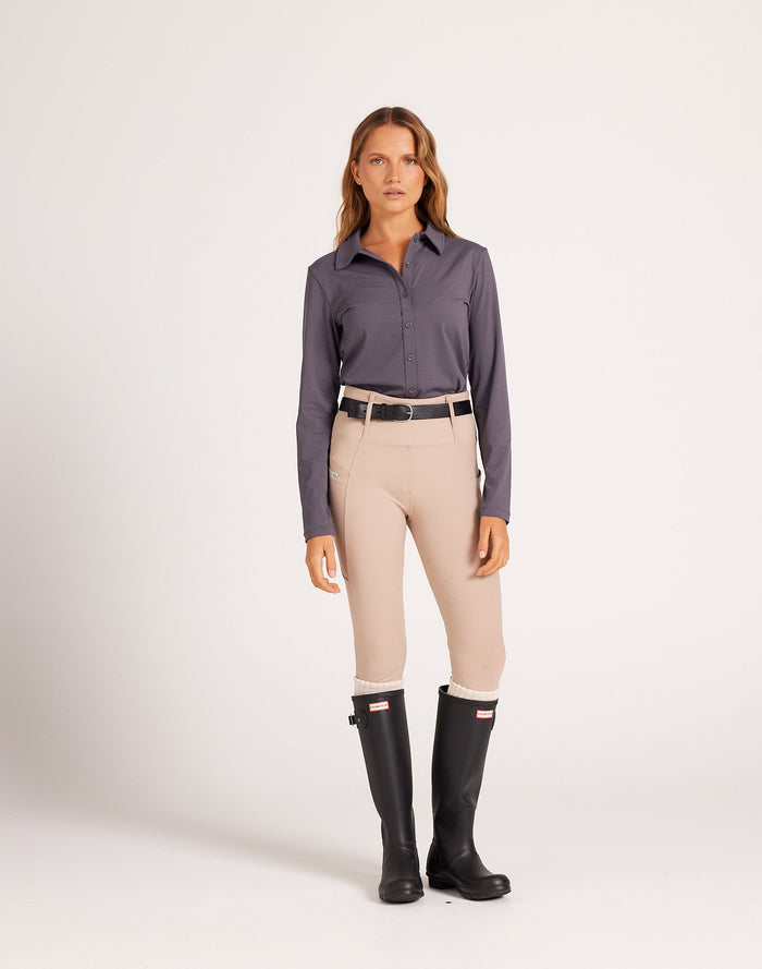 Milrey Callie Blouse Long Sleeve - Dark Grey