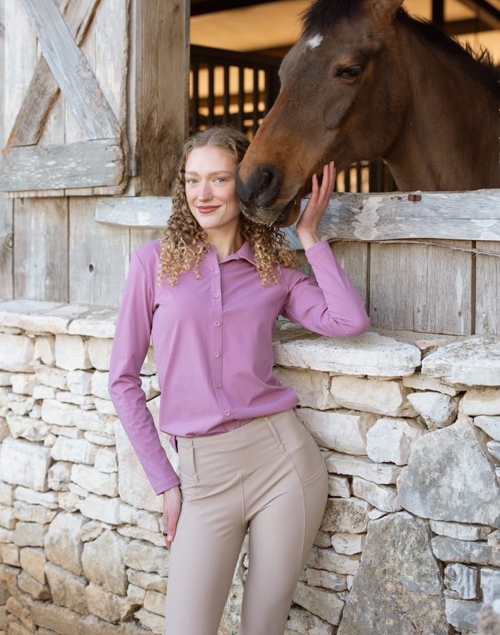 Milrey Callie Blouse Long Sleeve - Rose Pink - Equiluxe Tack