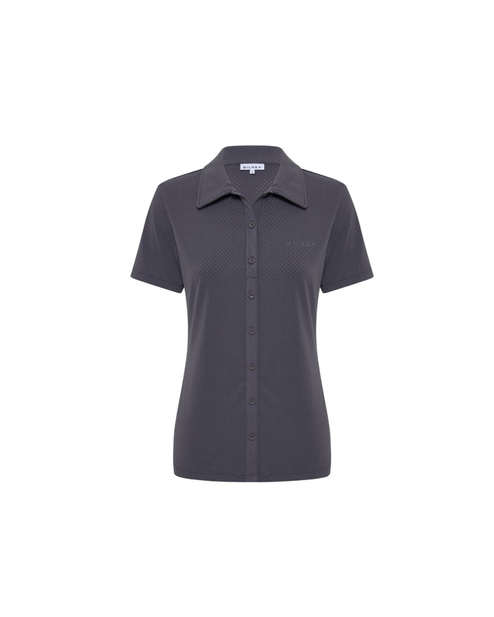 Milrey Callie Blouse Short Sleeve - Dark Grey