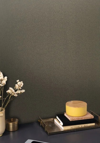 Mini Chevron Wallpaper - Metallic Black/Gold - Last Roll