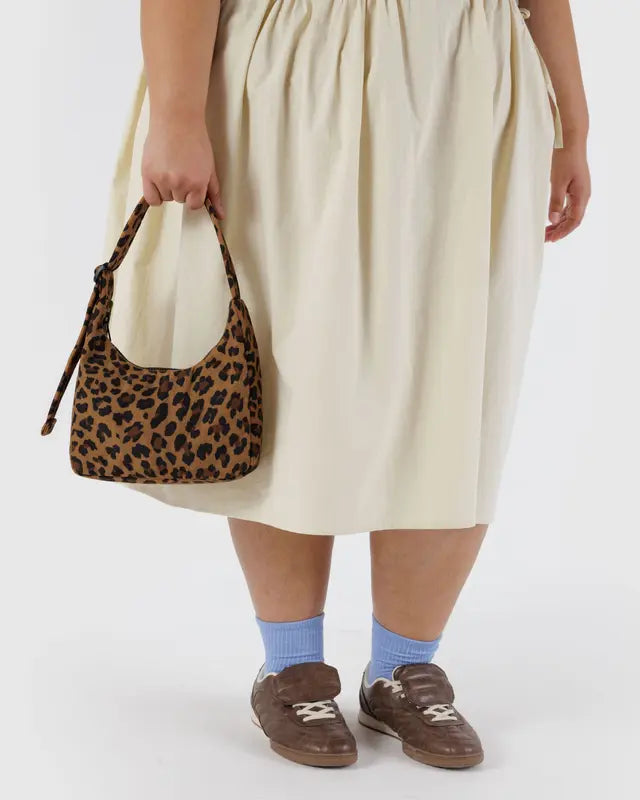 Mini Nylon Shoulder Bag - Leopard