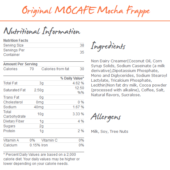 MoCafe Original Mocha Frappe Mix (3 lbs)-Powdered Base-MoCafe-Restaurant Supply Drop