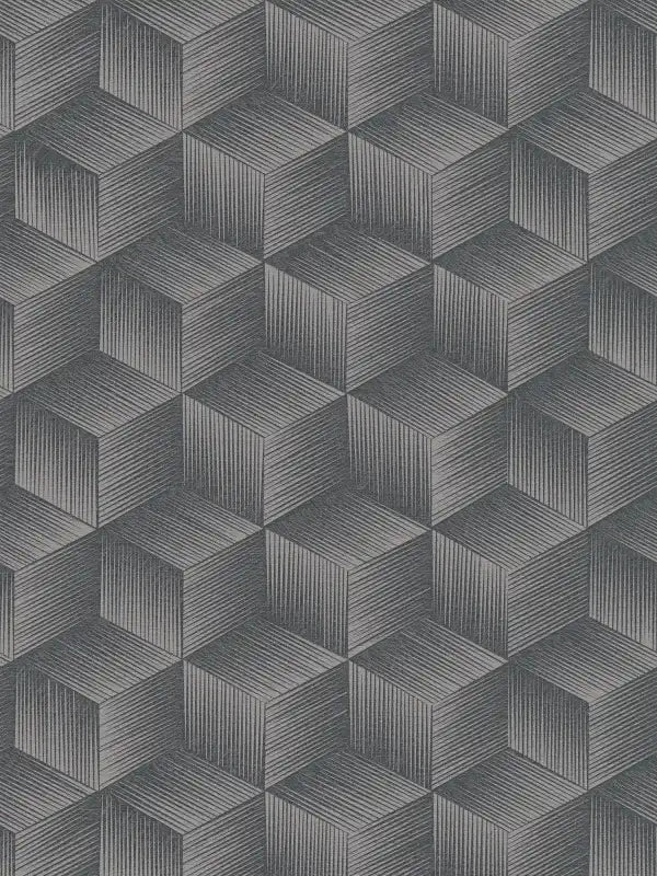 Modern Cubes - Geometric Wallpaper - Granite