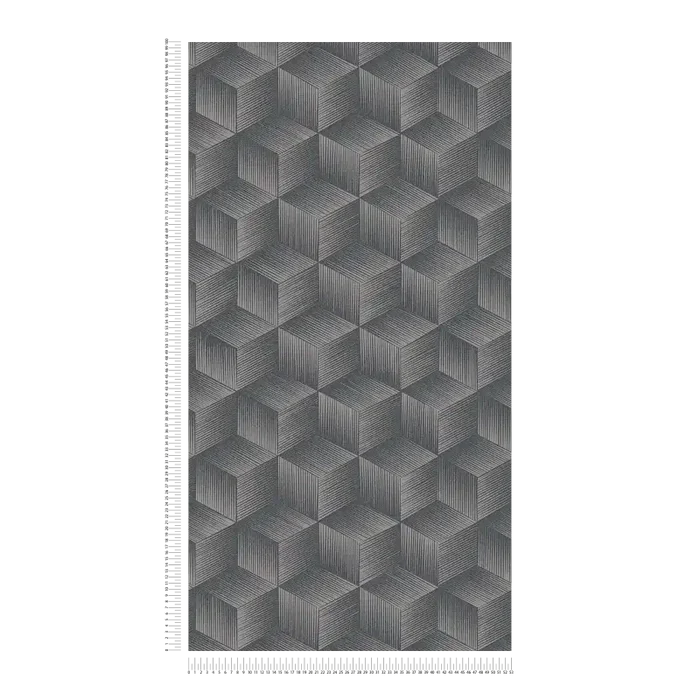 Modern Cubes - Geometric Wallpaper - Granite