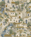 Monteroso – Coastal Town Wallpaper – Beige/Blue