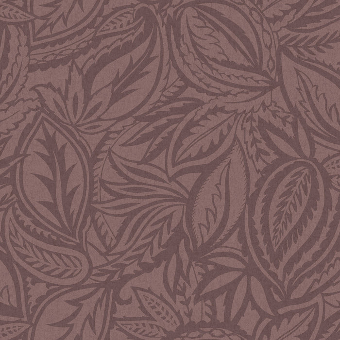 Maroon abstract paisley-leaf wallpaper — flat pattern detail, Musa by The Inside