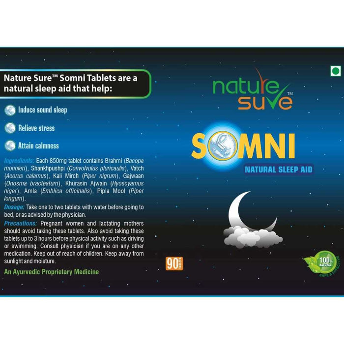 Nature Sure SOMNI Natural Sleep Aid Tablets for Men and Women