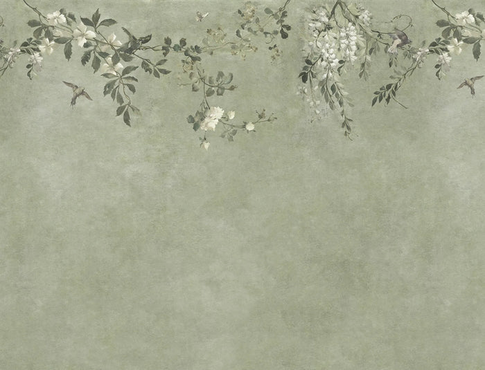 Nico – Sage Green – Custom sized wallpaper mural (per m²)